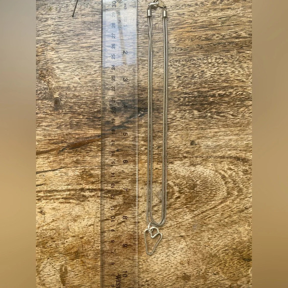 Rustic sterling silver heart necklace - Picture 4 of 10